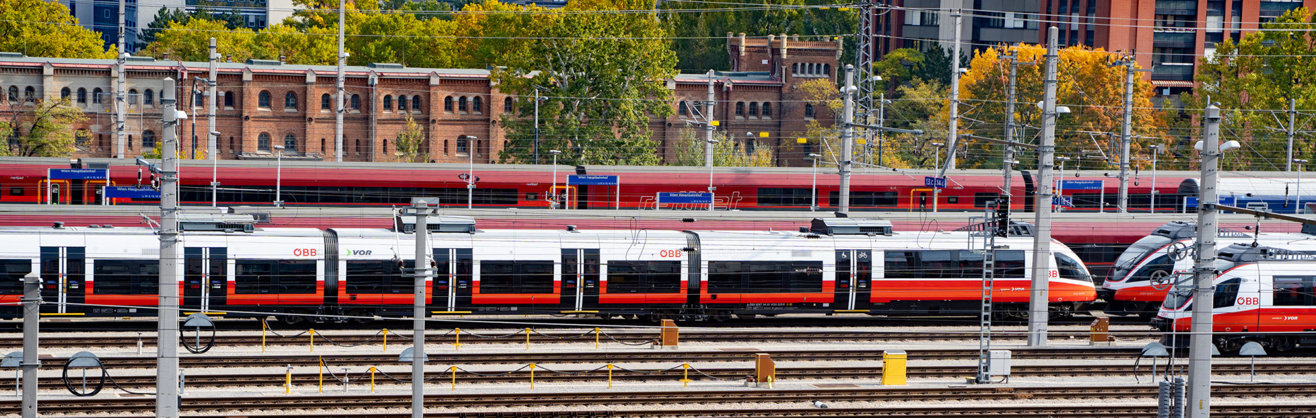 Gleis mit ÖBB-Zug