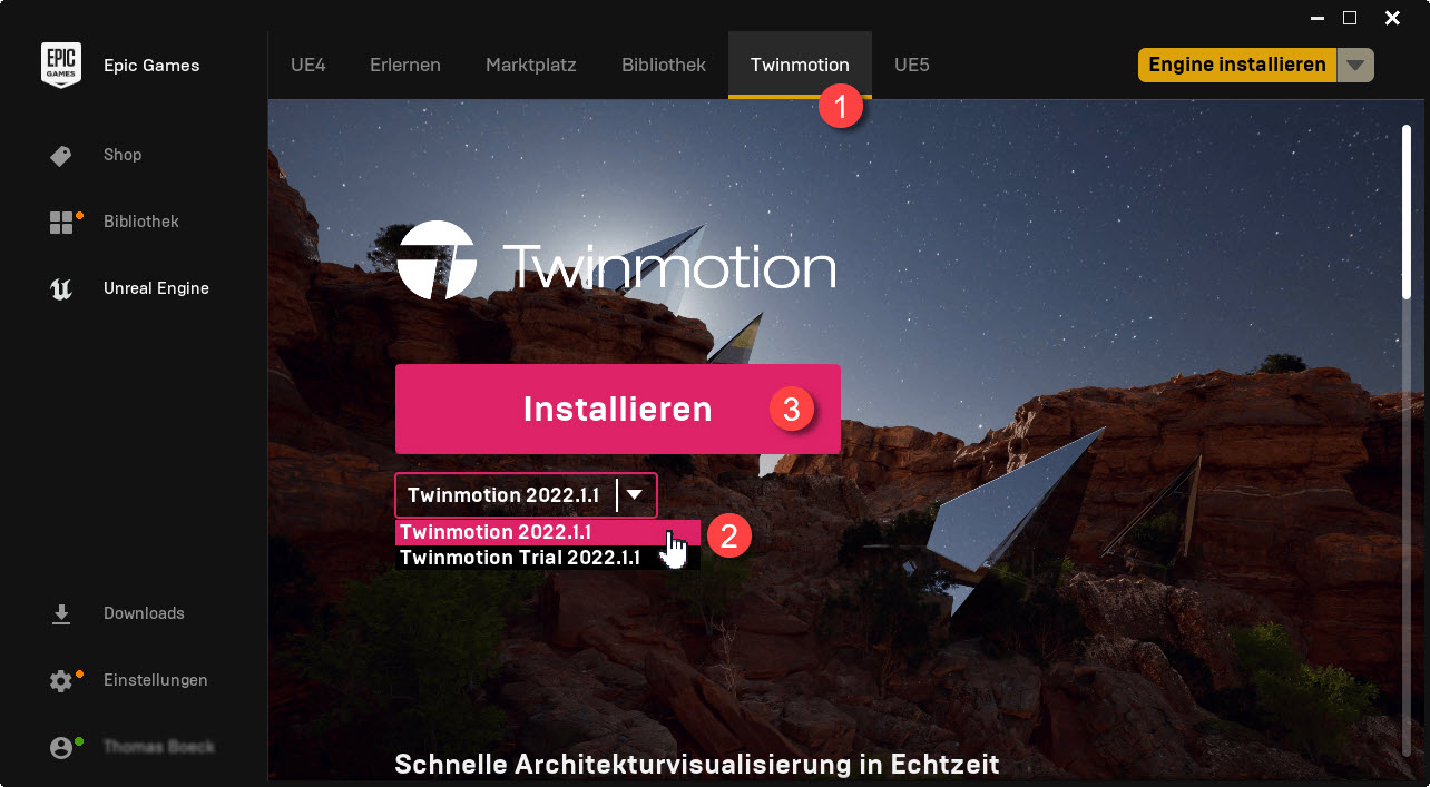 Twinmotion 2022 - Epic Launcher