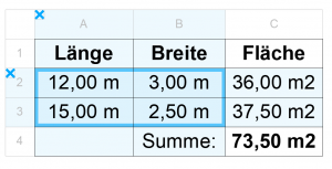 Rechnetabelle